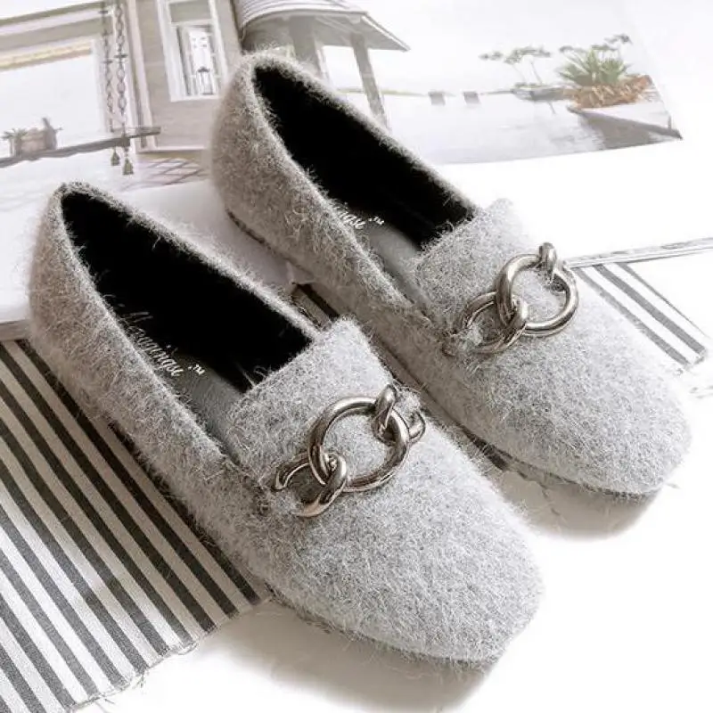 Fur Loafers Women Genuine Leather Spring Autumn Moccasin Flat Shoes Plus Size 34~43 Square Toe Slip-on Casual Flats Black Gray
Fur Loafers Women Genuine Leather Spring Autumn Moccasin Flat Shoes Plus Size 34~43 Square Toe Slip-on Casual Flats Black Gray