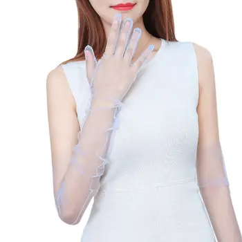 Women Tulle Elbow Long Wedding Gloves Solid Color Sheer Vintage Opera Mittens
Women Tulle Elbow Long Wedding Gloves Solid Color Sheer Vintage Opera Mittens