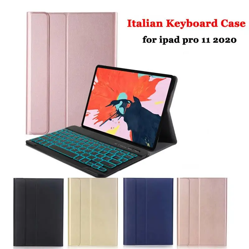 For iPad Pro 11" 2020 Case with Keyboard PU Leather Tablet Backlit Bluetooth Italian Keyboard Cover for 2020 iPad Pro 11 Case
For iPad Pro 11" 2020 Case with Keyboard PU Leather Tablet Backlit Bluetooth Italian Keyboard Cover for 2020 iPad Pro 11 Case