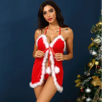 Christmas Women Sexy Sleepwear Lady V-neck Lace Night Dress Nightclub Style Lace Sling Sexy Nightgowns Women Lingerie mujer
Christmas Women Sexy Sleepwear Lady V-neck Lace Night Dress Nightclub Style Lace Sling Sexy Nightgowns Women Lingerie mujer
