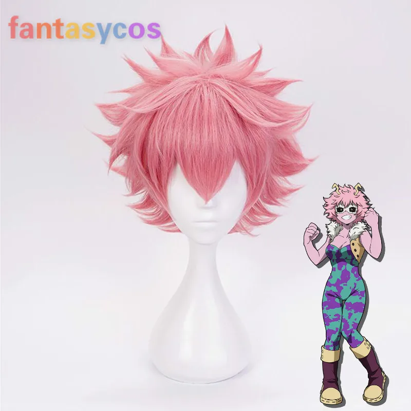 Boku no Hero academic Mina Ashido парик My Короткие Розовые термостойкие синтетические волосы