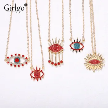 Girlgo Trendy Red Luxury Eyes Necklaces Boho Crystal Eyes Metal Pendant Africa Necklace For Women Choker Jewelry Girlfriend Gift
Girlgo Trendy Red Luxury Eyes Necklaces Boho Crystal Eyes Metal Pendant Africa Necklace For Women Choker Jewelry Girlfriend Gift
