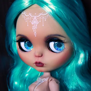 ICY 19 joint blyth doll with makeup face blackskin with green wig expression makeup doll Fashion retro dark skin
ICY 19 joint blyth doll with makeup face blackskin with green wig expression makeup doll Fashion retro dark skin