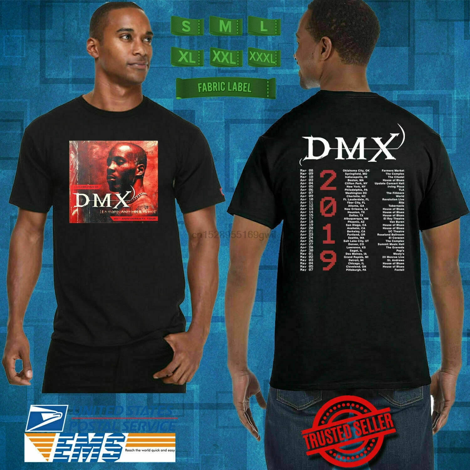 New DMX ITS DARK AND HELL IS HOT TOUR 2019 T-SHIRT S-5XL