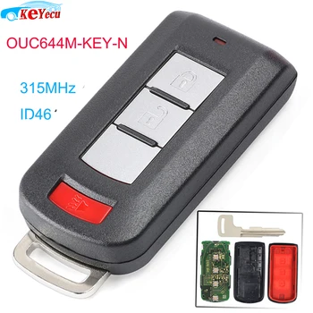 

KEYECU 315MHz ID46 PCF7952 Chip OUC644M-KEY-N 2+1 3 Button Remote Key Fob for Mitsubishi Lancer Outlander with Uncut Blade