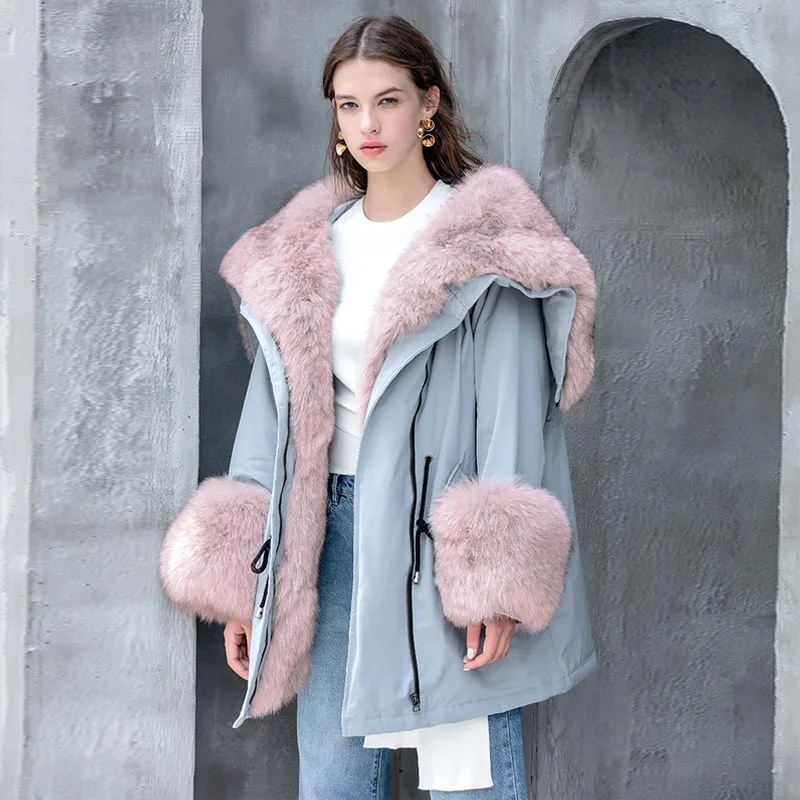 Big Real Raccoon Fox Fur Collar hooded Women Down Jacket 90% White Duck Down Coat Outwear Winter Women's Parka Female Plus Size
Big Real Raccoon Fox Fur Collar hooded Women Down Jacket 90% White Duck Down Coat Outwear Winter Women's Parka Female Plus Size