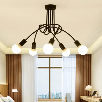 Nordic Loft Chandelier Personality Vintage Industrial Ceiling Light E27 3/5 Lamp Люстра Lustre Bending For Home Indoor Lighting
Nordic Loft Chandelier Personality Vintage Industrial Ceiling Light E27 3/5 Lamp Люстра Lustre Bending For Home Indoor Lighting