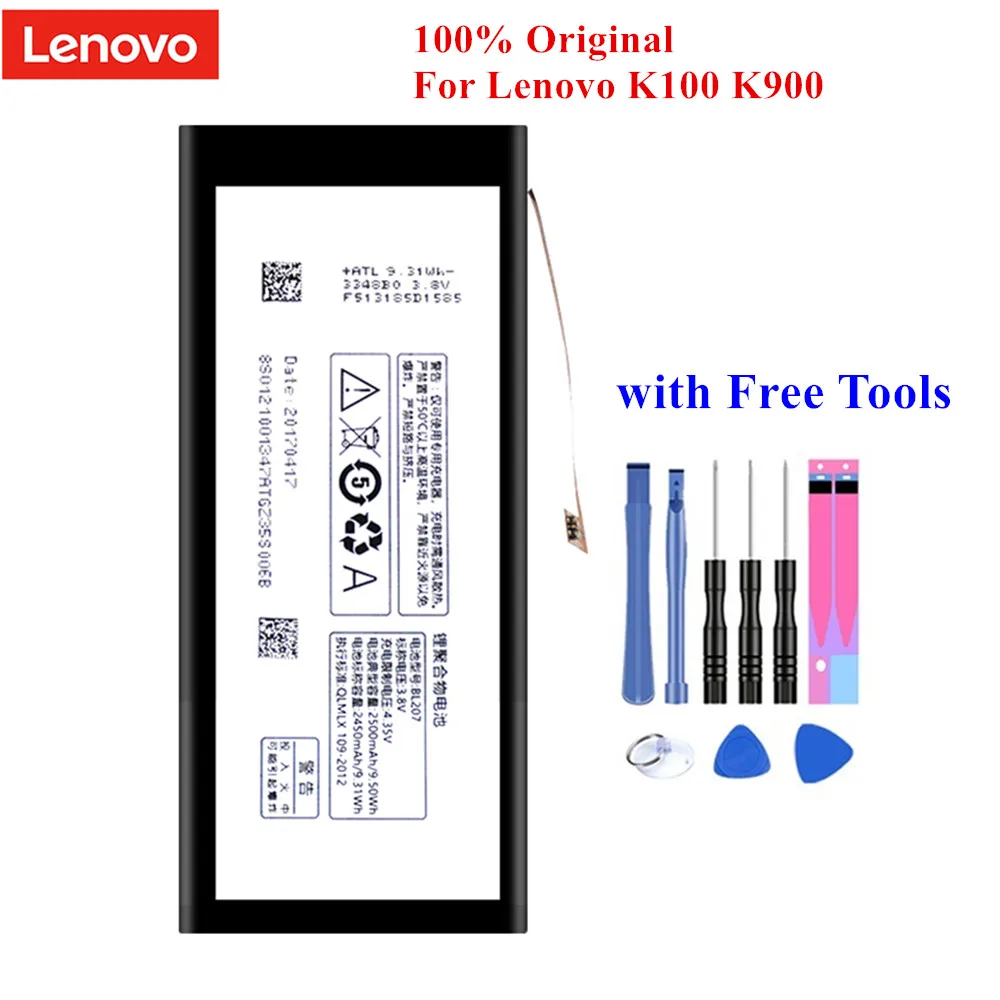 100% Оригинальный аккумулятор BL207 для Lenovo K900 K100 2450/2500 мАч с инструментами |