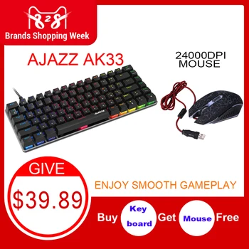 Buy AJAZZ AK33 Mechanical Keyboard Get 24000DPI Gaming Mouse Free Russian / English Layout RGB Backlight blue / black switch 
Buy AJAZZ AK33 Mechanical Keyboard Get 24000DPI Gaming Mouse Free Russian / English Layout RGB Backlight blue / black switch