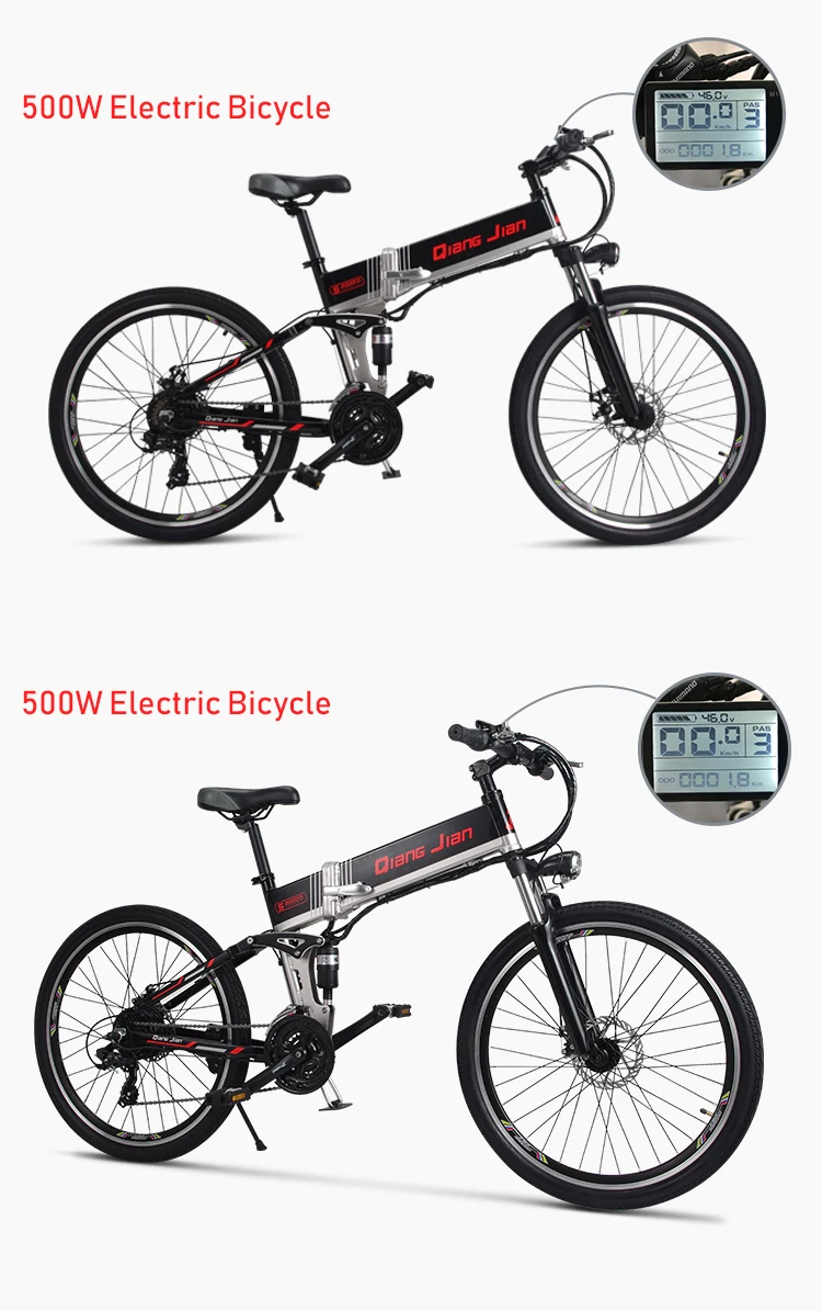 Cheap New electric bicycle 48V500W assisted mountain bicycle 50KM super large lithium battery 48V10.4AH electric bicycle Ebike Moped 18