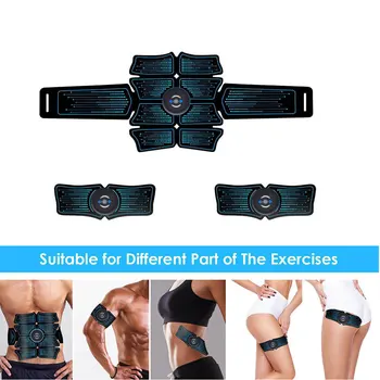 EMS Abdominal Muscle Stimulator Trainer USB Rechargeable Smart Electric Weight Loss Stickers Body Slimming Ab Training Toner