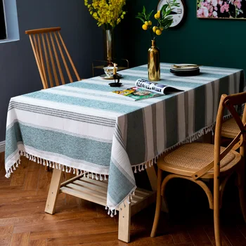 Striped Fringed Dustproof Tablecloth with Tassel Nordic Kitchen Dining Table Cotton and Linen Lace Table Cloth Home Decoration
Striped Fringed Dustproof Tablecloth with Tassel Nordic Kitchen Dining Table Cotton and Linen Lace Table Cloth Home Decoration