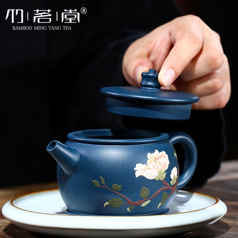 

|Bamboo tea hall of yixing teapot azure handmade applique mud han tile are recommended