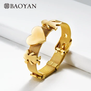 BAOYAN Stainless Steel Mesh Bracelet Bangles Gold Plating Wristband Bracelet Heart Bear Moon Star Statement Bracelet For Women
BAOYAN Stainless Steel Mesh Bracelet Bangles Gold Plating Wristband Bracelet Heart Bear Moon Star Statement Bracelet For Women