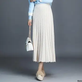 New Spring new elastic waist skirt, warm knitted straight skirt, ribbed belt, long skirt, optional colors 
New Spring new elastic waist skirt, warm knitted straight skirt, ribbed belt, long skirt, optional colors