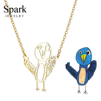 Spark Customized Children's Drawing Necklace Personalized Stainless Steel Kid's Art Design Necklaces Custom Family Jewelry Gift 
Spark Customized Children's Drawing Necklace Personalized Stainless Steel Kid's Art Design Necklaces Custom Family Jewelry Gift
