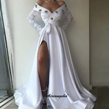 White Slit Evening Dress Off Shoulder Special Occasion Party Dress vestido largo Islamic Dubai Evening Gown Prom Dress
White Slit Evening Dress Off Shoulder Special Occasion Party Dress vestido largo Islamic Dubai Evening Gown Prom Dress