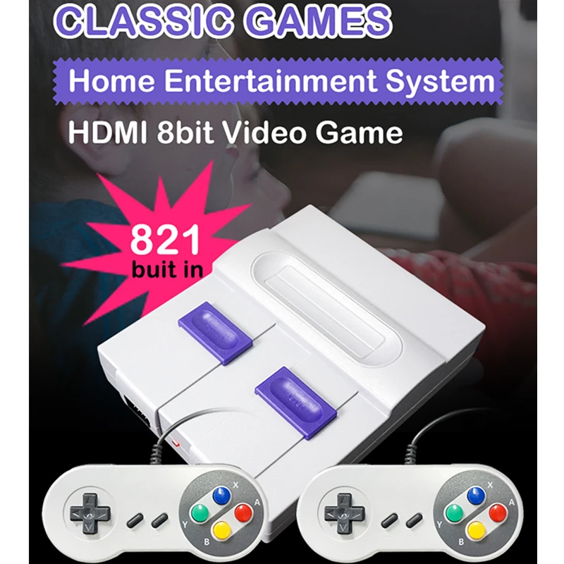 Retro Game Console HDMI/AV Mini TV 8 Bit Video Game Console Built-in 821 Classic Games for Best Toys Gift Handheld Game Players
Retro Game Console HDMI/AV Mini TV 8 Bit Video Game Console Built-in 821 Classic Games for Best Toys Gift Handheld Game Players