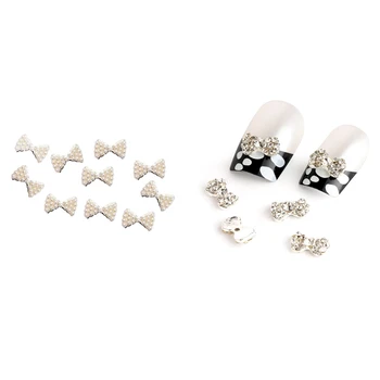 10 Pieces Pearl Bows 3D Nail Art Nail Stones Decorations & 10 Pieces Silver Rhinestones Bow Tie Silver 3D Alloy Nail Art Slices 
10 Pieces Pearl Bows 3D Nail Art Nail Stones Decorations & 10 Pieces Silver Rhinestones Bow Tie Silver 3D Alloy Nail Art Slices