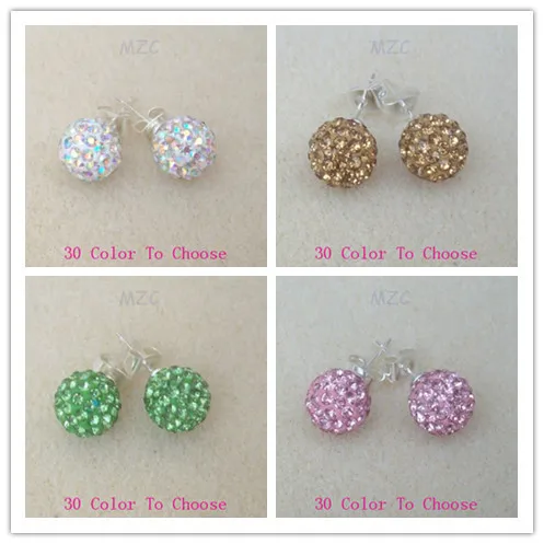 

Wholesale DHL EMS free +Gift 10mm 4 Mixed Color Each 200 Pair fashion hotsale Earrings Stud Jedr32