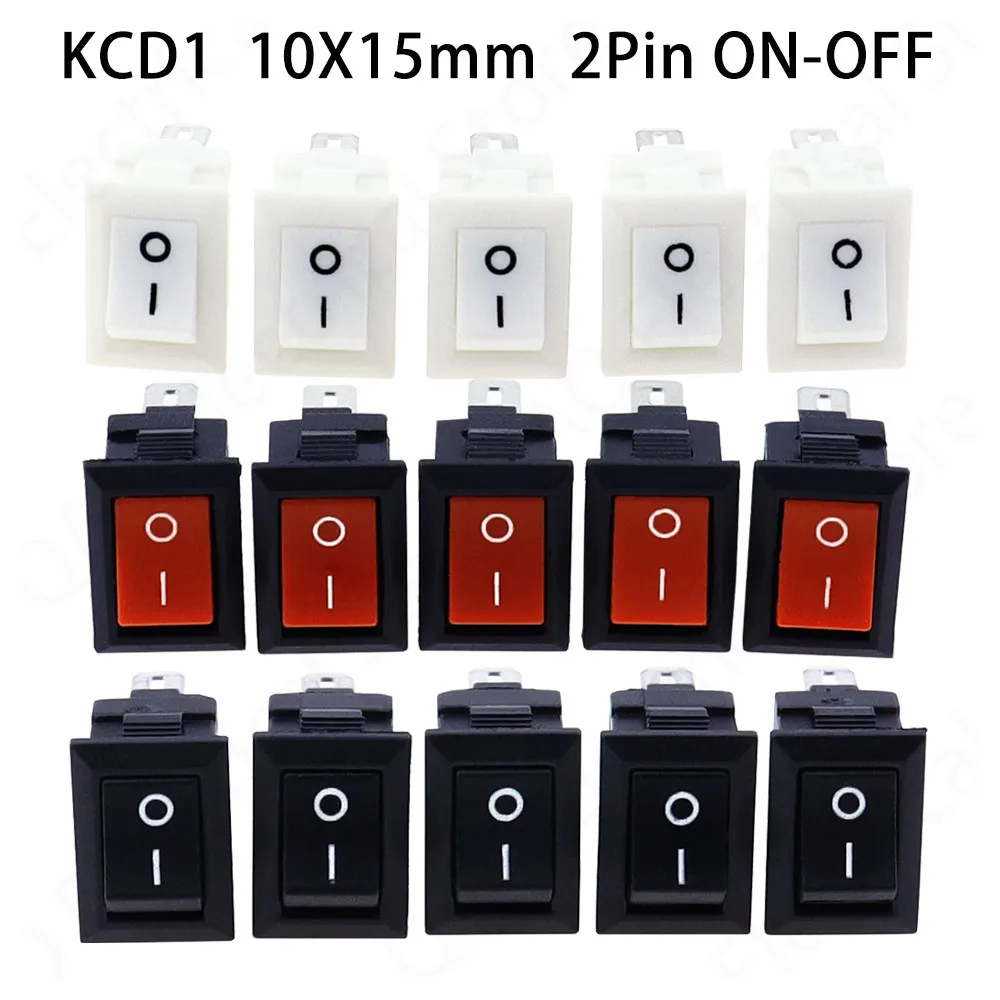 10Pcs Push Button Switch 10x15mm SPST 2Pin 3A 250V KCD11 Snap-in On/Off Rocker Switch 10MM*15MM Black Red and White
10Pcs Push Button Switch 10x15mm SPST 2Pin 3A 250V KCD11 Snap-in On/Off Rocker Switch 10MM*15MM Black Red and White