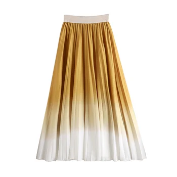 2020 High Elastic Gradient Skirts Women Fashion Casual Streetwear High Waist Long Pleated A-line Skirt Saia mujer faldas W344 
2020 High Elastic Gradient Skirts Women Fashion Casual Streetwear High Waist Long Pleated A-line Skirt Saia mujer faldas W344