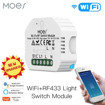 Mini DIY WiFi RF433 Smart Relay Switch Module Smart Life/Tuya App Control, Work with Alexa Google Home 1 Gang 1/2 Way
Mini DIY WiFi RF433 Smart Relay Switch Module Smart Life/Tuya App Control, Work with Alexa Google Home 1 Gang 1/2 Way