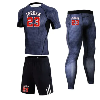 Quick Dry 3pcs/set Jordan/23 Men's Tight Sets Compression Suits Basketball Tights brand Gym Fitness Jogging Sportswear Gym set
Quick Dry 3pcs/set Jordan/23 Men's Tight Sets Compression Suits Basketball Tights brand Gym Fitness Jogging Sportswear Gym set