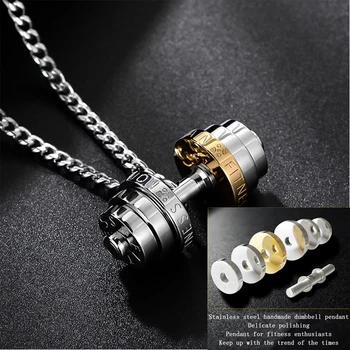 oulai777 barbell pendant necklace men stainless steel fitness sports gold chain necklace gifts male accessories steel pendant
oulai777 barbell pendant necklace men stainless steel fitness sports gold chain necklace gifts male accessories steel pendant