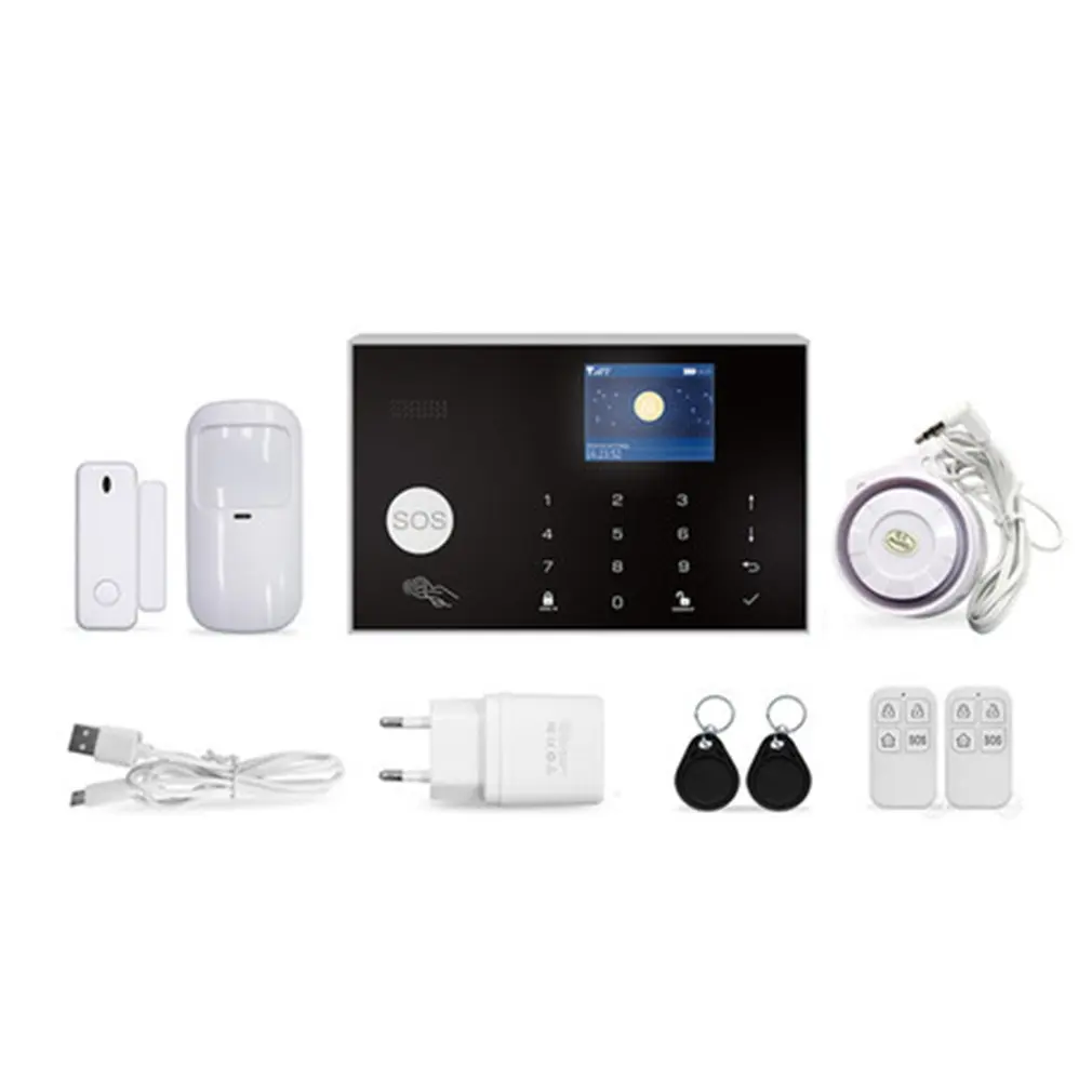 Wifi GSM Alarm System Tuya Alarm 433MHz Wireless & Wired Detector Burglar Alarms RFID Card TFT LCD Touch Keyboard 11 Languages
Wifi GSM Alarm System Tuya Alarm 433MHz Wireless & Wired Detector Burglar Alarms RFID Card TFT LCD Touch Keyboard 11 Languages