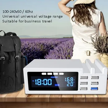 6 USB Port Charger Multifunctional 40W Charger Fast Charging Station Hub With Time Temperature Display
6 USB Port Charger Multifunctional 40W Charger Fast Charging Station Hub With Time Temperature Display