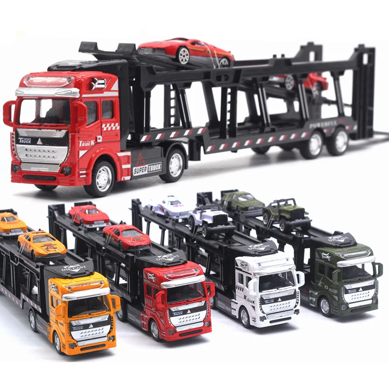 Boy Gift New model Large alloy transporter with trolley pull back car model vehicle transportation toy
Boy Gift New model Large alloy transporter with trolley pull back car model vehicle transportation toy
