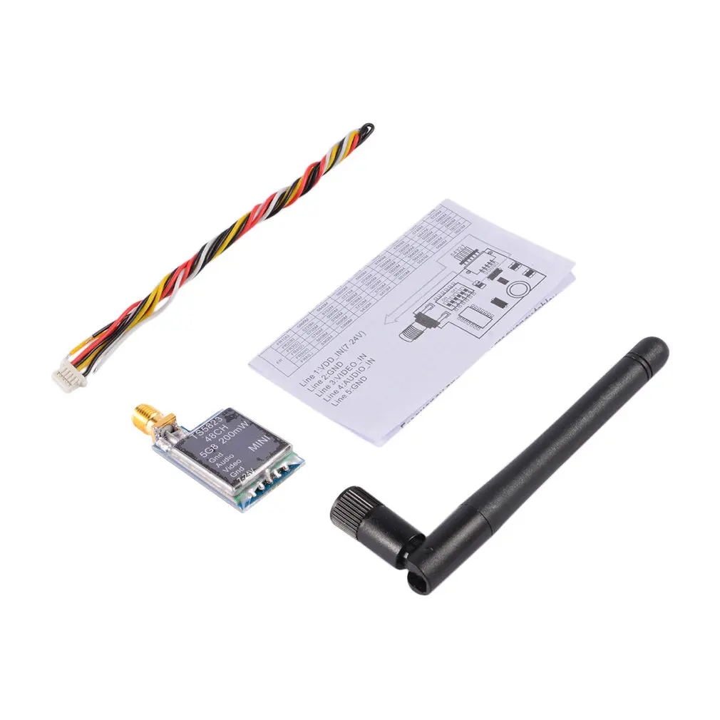 TS5823 5.8G 200MW 48 Channel Mini Lightweight AV Audio Video Wireless Transmitter Module For Drones RC Racer Multi-copter
TS5823 5.8G 200MW 48 Channel Mini Lightweight AV Audio Video Wireless Transmitter Module For Drones RC Racer Multi-copter