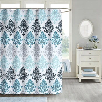 Light Blue Damask Shower Curtain for Bathroom With 12 Hooks Polyester Fabric Machine Washable Waterproof Bath Curtains Screen
Light Blue Damask Shower Curtain for Bathroom With 12 Hooks Polyester Fabric Machine Washable Waterproof Bath Curtains Screen