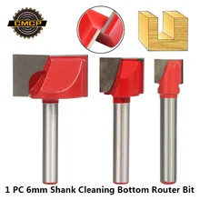 1pc אדום 6 מ"מ Shank ניקוי תחתון נתב לעץ קרביד סוף מיל 2 חלילי CNC כרסום קאטר תחתון ניקוי חריטה קצת(China)