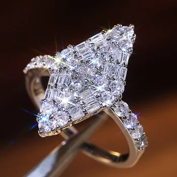 Huitan Gorgeous Rhombus Shape Women Ring Dazzling Cubic Zirconia Wedding Party Anniversary Female Ring Noble Jewelry Size 6-10
Huitan Gorgeous Rhombus Shape Women Ring Dazzling Cubic Zirconia Wedding Party Anniversary Female Ring Noble Jewelry Size 6-10