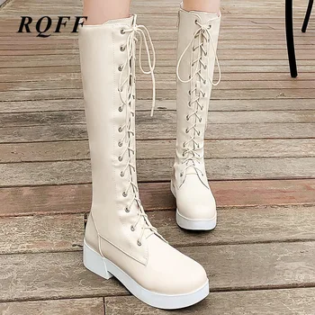 Plus Big Size 10 Black New Autumn Winter Knee-high Boots Women Fashion Square Med Heel Shoes Woman Zipper Lace Up Platform Boot
Plus Big Size 10 Black New Autumn Winter Knee-high Boots Women Fashion Square Med Heel Shoes Woman Zipper Lace Up Platform Boot