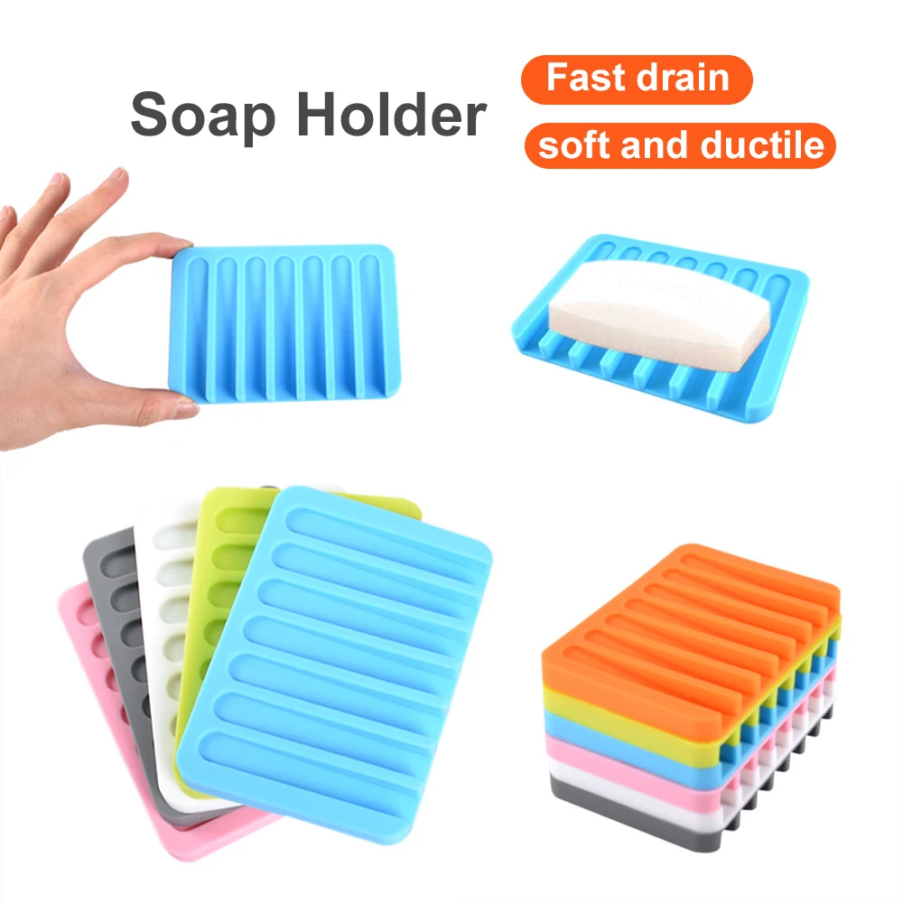 Silicone Soap Holder Non-slip Solid Color Flexible Soap Dish Plate Holder Tray Soapbox Container Storage For Bathroom Kitchen
Silicone Soap Holder Non-slip Solid Color Flexible Soap Dish Plate Holder Tray Soapbox Container Storage For Bathroom Kitchen