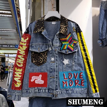 2020 Spring New Style Girls Popular Industry Jeans Coat Women's Letter Sequins Embroidery Denim Jacket Students Loose Overcoats
2020 Spring New Style Girls Popular Industry Jeans Coat Women's Letter Sequins Embroidery Denim Jacket Students Loose Overcoats