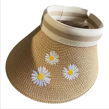 Female Summer Straw Caps Men Empty Top Sun Hat With Fresh Small Flower Sunscreen Women Beach Travel Hats Big Eaves Cute Daisy
Female Summer Straw Caps Men Empty Top Sun Hat With Fresh Small Flower Sunscreen Women Beach Travel Hats Big Eaves Cute Daisy