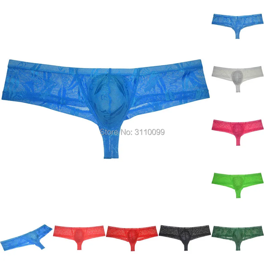 

Men's See-through Cheeky Underwear Tan Swimwear Bikini Boxers Brazilain Cut Shorts