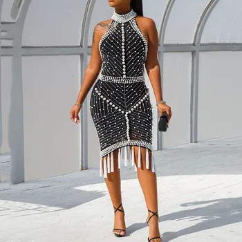 2020 Luxury Beading Women Sexy Dresses Bodycon Sexy Halter Backless Tassel Cocktail Party Dress Ladies Tight Short Vestidos Club
2020 Luxury Beading Women Sexy Dresses Bodycon Sexy Halter Backless Tassel Cocktail Party Dress Ladies Tight Short Vestidos Club