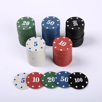 100Pcs Casino Tokens Coins Round Poker Chips 5 10 20 50 100 for Gambling Toy Poker Chips Board Game Bingo Chips
100Pcs Casino Tokens Coins Round Poker Chips 5 10 20 50 100 for Gambling Toy Poker Chips Board Game Bingo Chips
