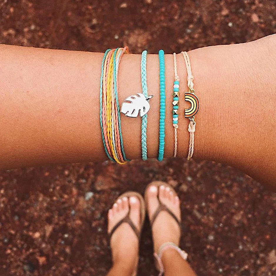 4 Pcs/set Boho Leaves Rainbow Bead Chain Bracelets Bracelets For Women 2019 Vintage Wedding Hand Accessories Creative Jewelry
4 Pcs/set Boho Leaves Rainbow Bead Chain Bracelets Bracelets For Women 2019 Vintage Wedding Hand Accessories Creative Jewelry