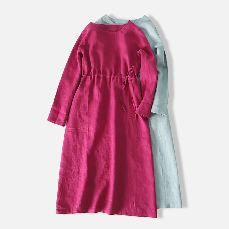 Spring Autumn Women Loose Plus Size Brief Japanese Elastic Waist Comfortable Water Washed 14*14 Linen Pullovers Dresses 2 Colors
Spring Autumn Women Loose Plus Size Brief Japanese Elastic Waist Comfortable Water Washed 14*14 Linen Pullovers Dresses 2 Colors