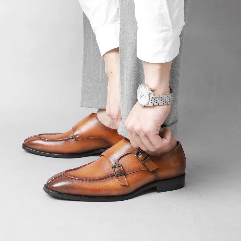 2021 Autumn Winter New Genuine Leather Shoes Men First Layer Cowhide Business Dress Monk Shoes Square Toe Classic Men's Oxfords
2021 Autumn Winter New Genuine Leather Shoes Men First Layer Cowhide Business Dress Monk Shoes Square Toe Classic Men's Oxfords