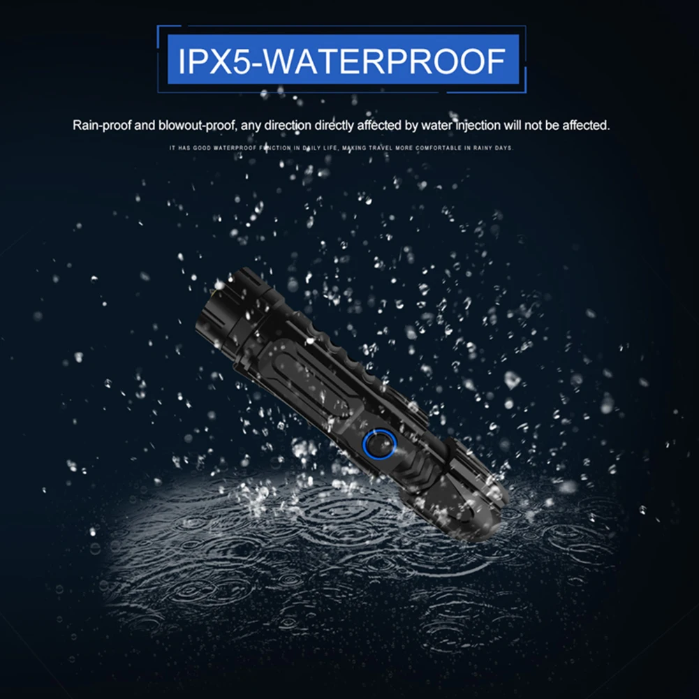 100000 Lumen Tactical XHP50 Outdoor Telescopic Zoom 26650 Flashlight Torch Torch Light Led Torch Handheld Flashlight