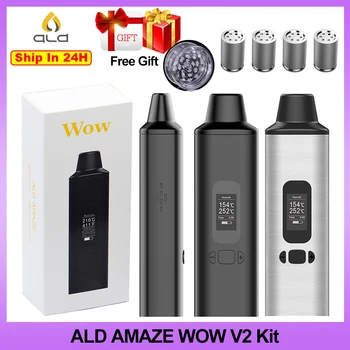 

Dry herb vaporizer ALD AMAZE wow V2 kit herbal vaporizer vape pen with 0.96 inch big Oled display Herb Container E Cig VS Pasito