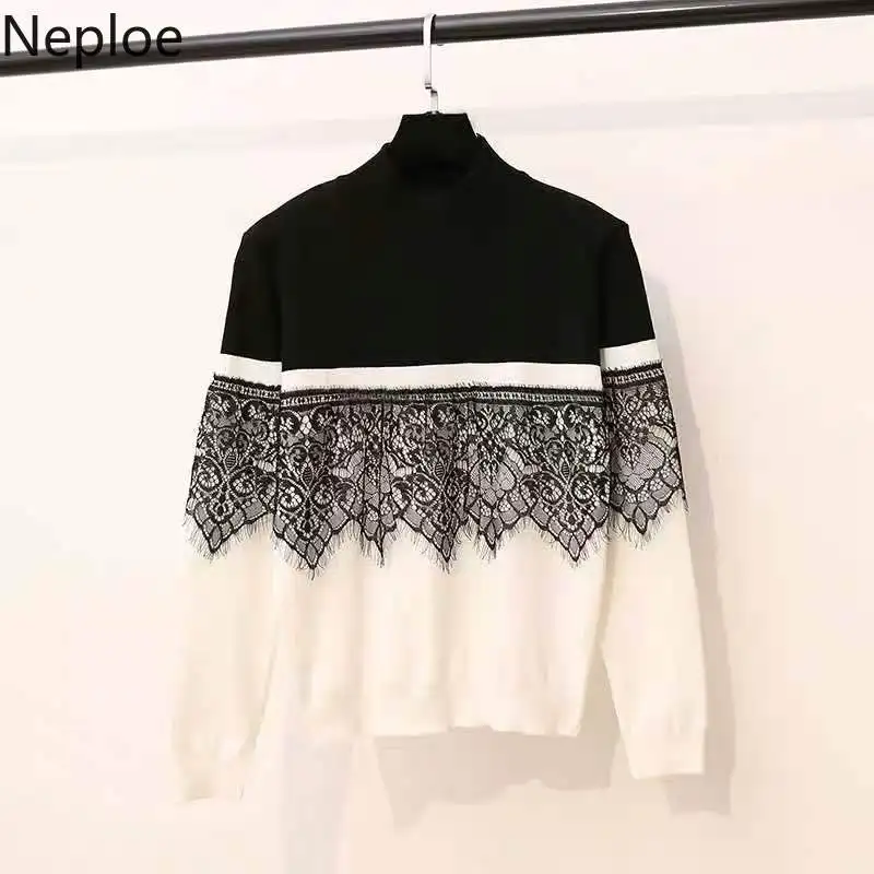 Neploe Korean Lace Patchwork Knit Bottom Jersey Mujier Invierno Turtleneck Pullover Student Sweater Temperament Wild Unif 45949
Neploe Korean Lace Patchwork Knit Bottom Jersey Mujier Invierno Turtleneck Pullover Student Sweater Temperament Wild Unif 45949