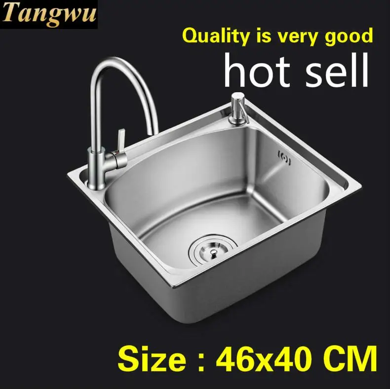 

Free shipping Hot sell 304 stainless steel balcony mini kitchen single trough sink ordinary single slot 46x40 CM